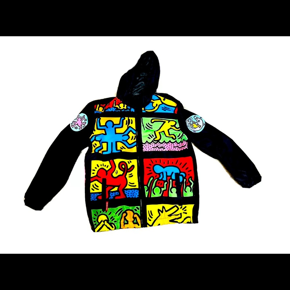 Men’s Keith Haring x Members Only Windbreaker with Hood Size Small